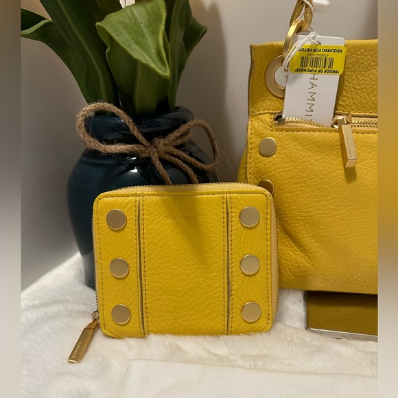 Hammitt Tony Gold Tone Grommet Studded Leather Crossbody Bag and wallet set - Picture 4 of 15